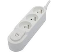 CHACON Bloc multiprise 3 prises 16 A avec interrupteur, câble 1,5 m HO5VV-F 3x1,5 mm² blanc Blanc G
