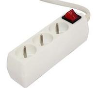 Chacon - Bloc multiprise 3x16A avec interrupteur - 1,5 m - Blanc