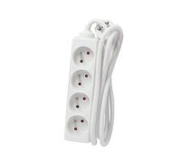 CHACON Bloc Multiprise 4 Prises, Bloc 4 Prises - 3 m - Blanc