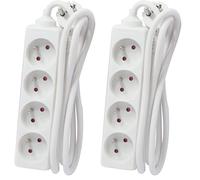 CHACON Bloc multiprise 4x16A - 5m - Blanc (Lot de 2)