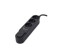 Chacon Multiprise Design 3 prises 16 A 2 sorties USB 2A avec interrupteur 1,5 m Noir