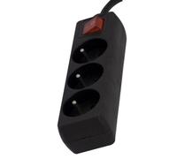 CHACON Bloc multiprise avec interrupteur 3 prises 16A 1,5m noir