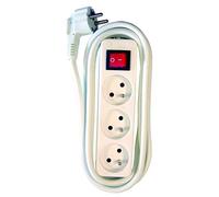 Chacon Bloc multiprise Blanc avec Interrupteur - 3 x 16 A - 1,5m