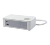 Chacon 49722 Bloc bureau 3 x 16 A + 2 x USB 0,5 m Blanc
