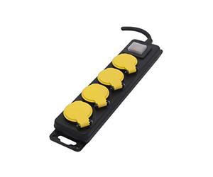 Chacon Bloc Multiprise Étanche 4 X16A avec Interrupteur- Câble 3m Noir