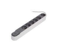 Chacon Bloc Design parafoudre 6 x 16A avec inter., 1.5m, gris foncé
