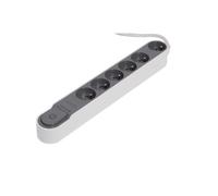 Bloc multiprise parafoudre avec interrupteur 6 prises 16A 1,5m gris
