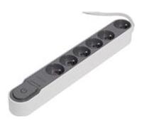 Bloc multiprise parafoudre avec interrupteur 6 prises 16A 1,5m gris