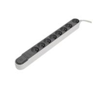 CHACON Bloc multiprise parafoudre avec interrupteur 8 prises 16A 1.5m gris