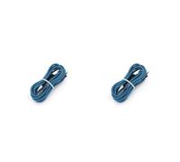 CHACON Câble Textile avec Prise et Interrupteur (2m) - Bleu (Lot de 2)