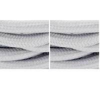 CHACON Câble Textile avec Prise et Interrupteur (2m) - Gris (Lot de 2)