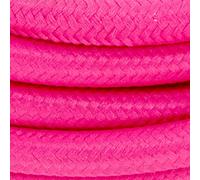 CHACON Câble Textile avec Prise et Interrupteur (2m) - Rose
