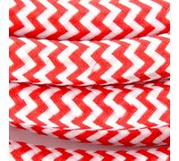 CHACON Câble Textile avec Prise et Interrupteur (2m) - Rouge & Blanc