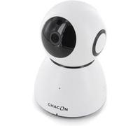 Chacon - Caméra de surveillance Wi-Fi intérieure HD rotative - 128Go - Blanc et Noir G