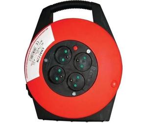CHACON Enrouleur ménager 10m 4 prises 16 A 3x1.5mm² avec poignée