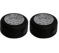 CHACON Lampe LED ronde magnétique Noir - 60lm (Lot de 2)