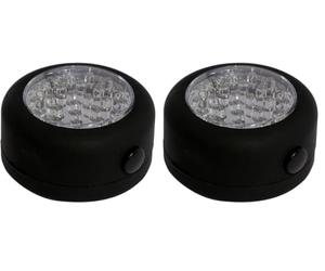 CHACON Lampe LED ronde magnétique Noir - 60lm (Lot de 2)