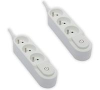 Chacon - Lot de 2 blocs multiprises 3x16A - 3500W - câble H05VV-F 3x1,5mm² - 3m - Blanc Blanc