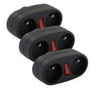 CHACON Lot de 3 Dominos 2x16A avec Interrupteur - Anthracite