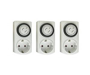 CHACON Lot de 3 programmateurs mécaniques Prise Schuko