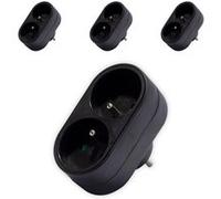 Chacon - Lot de 4 biplites domino 2x16A 3500W 250V - Noir