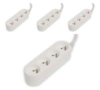 - Lot de 4 blocs multiprise 4x16A 3500W câble 1,5m - Blanc