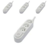 Chacon - Lot de 4 blocs multiprises 3x16A - 3500W - câble H05VV-F 3x1,5mm² - 3m - Blanc Blanc