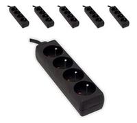 Chacon - Lot de 6 blocs multiprises 4x16A - 1,5m - Noir Noir