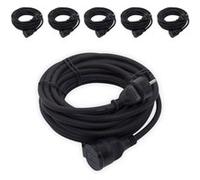 Chacon - Lot de 6 rallonges 1x16A - 3500W - 10m - Noir