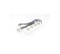 CHACON Mini-bloc blanc deco 3x16a cable textile noir/blanc1.5m + fiche plate 3g1,5mm2 49746