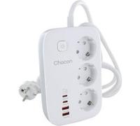 Base multipla compatta da 1,50 m con 3 prese Schuko da 16 A, 2USB-C e 2USB-A + interruttore - Ricarica rapida