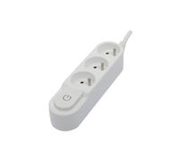 Chacon Multiprise Design 3X16A avec Interrupteur Et Fiche Plate - 1,5 m - Blanc