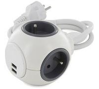 CHACON PowerBall Extended USB FR 4x16A + 2USB - 1,5 m 3 x 1,5 mm² G