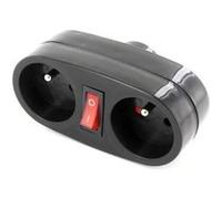 Biplite Domino 2x16A avec interrupteur - Anthracite
