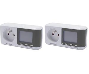 Chacon Prise Consommation Electrique, Compteur de Consommation, Consomètre - EcoWatt 570 (Lot de 2)