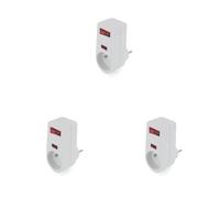 CHACON Prise parafoudre 1x16A 3500W 250V - Blanc - on/Off (Lot de 3)