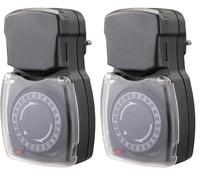 CHACON Programmateur mécanique étanche IP44-3500W - 48 Cycles - Gris (Lot de 2)