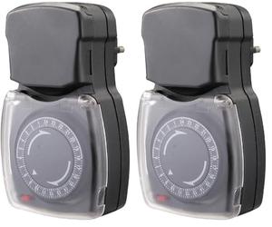 CHACON Programmateur mécanique étanche IP44-3500W - 48 Cycles - Gris (Lot de 2)
