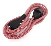 CHACON Prolongateur textile 3m 3x1.5m2 textile cable & noire fiche plate rouge/blanc