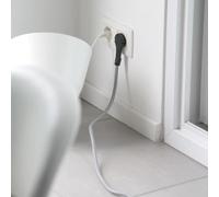 CHACON Prolongateur textile 5m 3x1,5m2 textile cable & noire fiche plate noir/blanc
