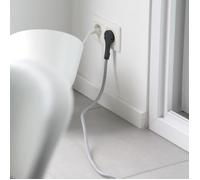 Chacon Prolongateur Textile 5m 3x1,5m2textile Cable & Noire fiche Plate Noir/Blanc