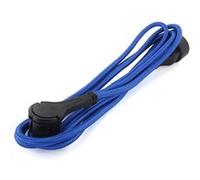 Prolongateur Textile fiche Plate 3m - Bleu et Noir - Chacon