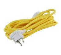 Chacon Prolongateur textile fiche plate – Plusieurs coloris – 5 m (Jaune/Noir)