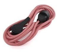 Chacon - Prolongateur textile Schuko fiche plate 5m - Rouge/blanc
