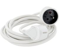 Chacon Rallonge avec fiche plate Blanc - 3m