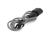 Chacon Rallonge textile noire/blanc 6A - 1,5m-Fiche noire