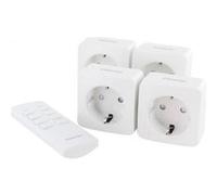 Prise multiple - CHACON - Set de 4 mini-prises télécommandées - 2300W - Blanc - Objet connecté