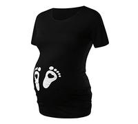 Chaconka Femmes T-Shirt Grossesse Annonce Fête des Mères Future Maman Uni Hauts de Maternité Cadeau Drôle Manche Courte Tops Humour Imprimé Bébé Chemisier Tunique Casual Sport
