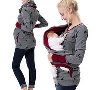 Chaconka Sweat à Capuche d'allaitement Multifonction Sweatshirt Hoodie Maternité Confortable Pull Grossesse Allaitement Imprime Manches Longues pour Femmes Enceintes Automne Hiver Pas Cher