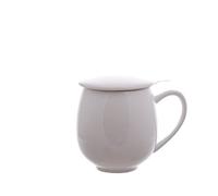 ChaCult - Tasse en porcelaine avec filtre Saara Blanc 0,35 L. Filtre et couvercle
